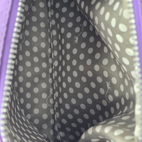 KIPLING ALVAR CROSSBODY BAG – PURPLE NYLON – LIGHTWEIGHT – MULTI-ZIP FRONT - Picture 9 of 14